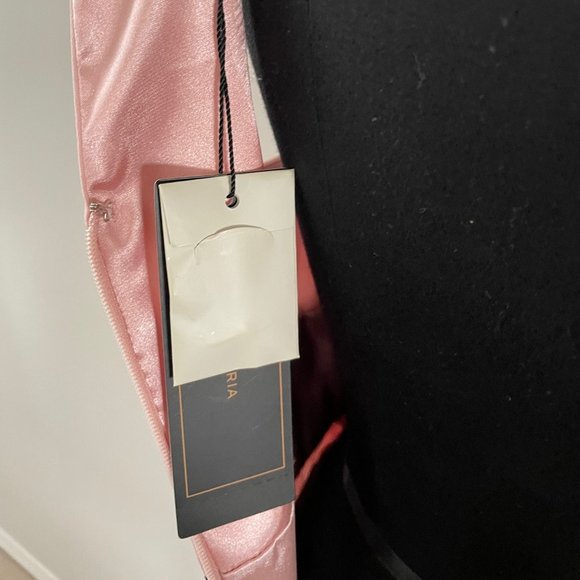 BCBG Petal Pink Dress with Black Flower Waist Detail - Picture 11 of 13